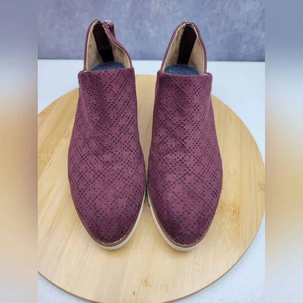 Dr. Scholl's Shoes Women's Insane Loafer Velvet ‎ Maroon Size 7.5 M